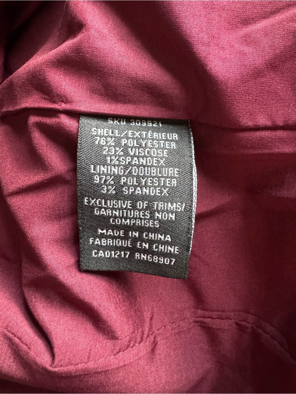 le chateau Charcoal Tweed Vest with Burgundy Lining - Picture 3 of 4
